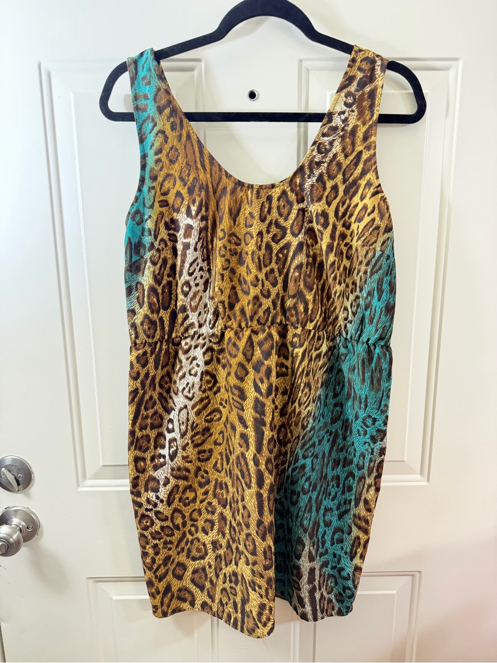 Walter Baker Leopard Print Mini Dress Women’s Small Animal Print Colorblock 0386